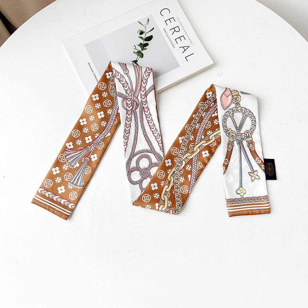 Chic Floral Print Silk Scarf for Stylish Work Wear