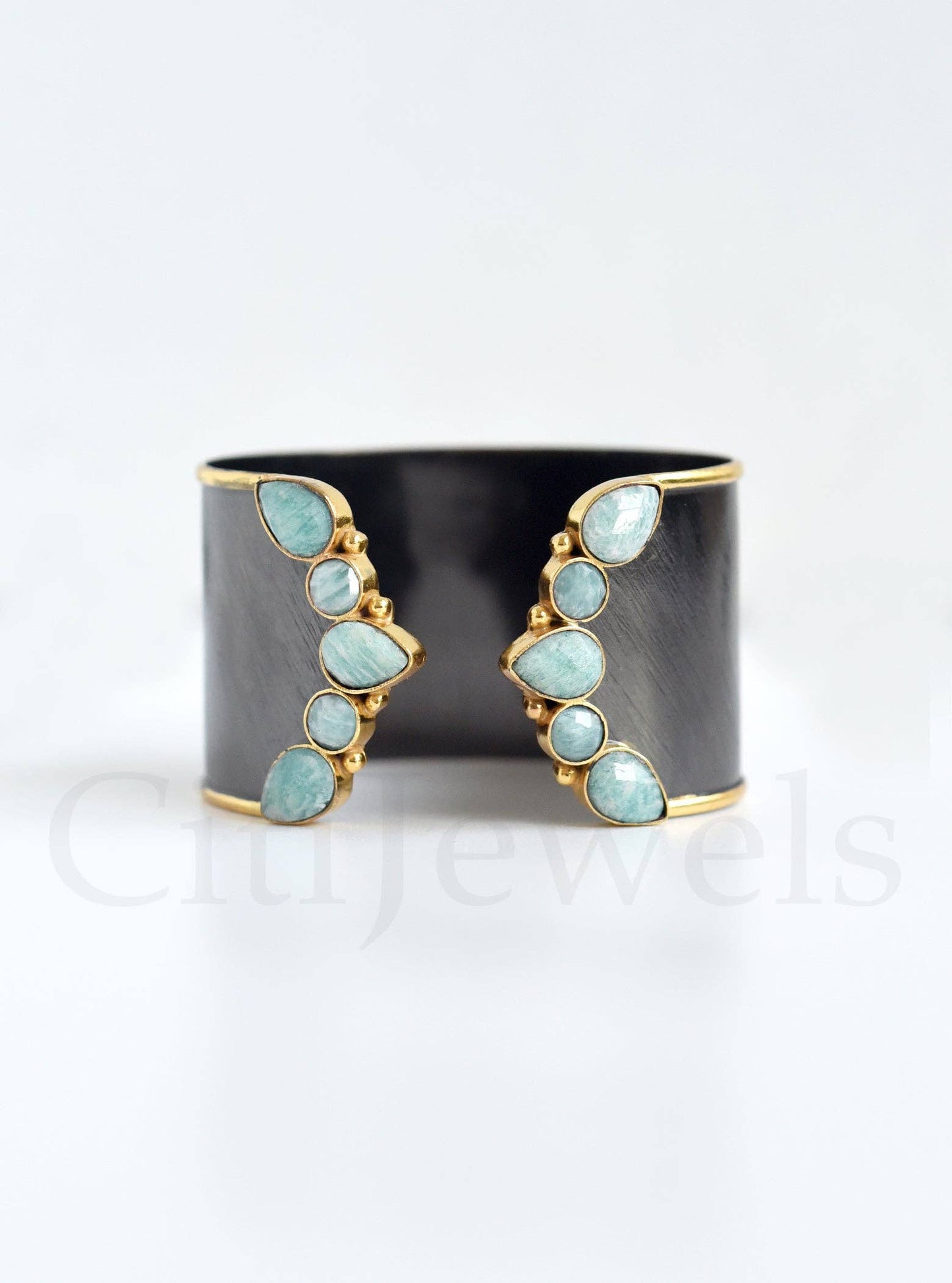 Hand Made Natural Gemstone Cuff Bangle