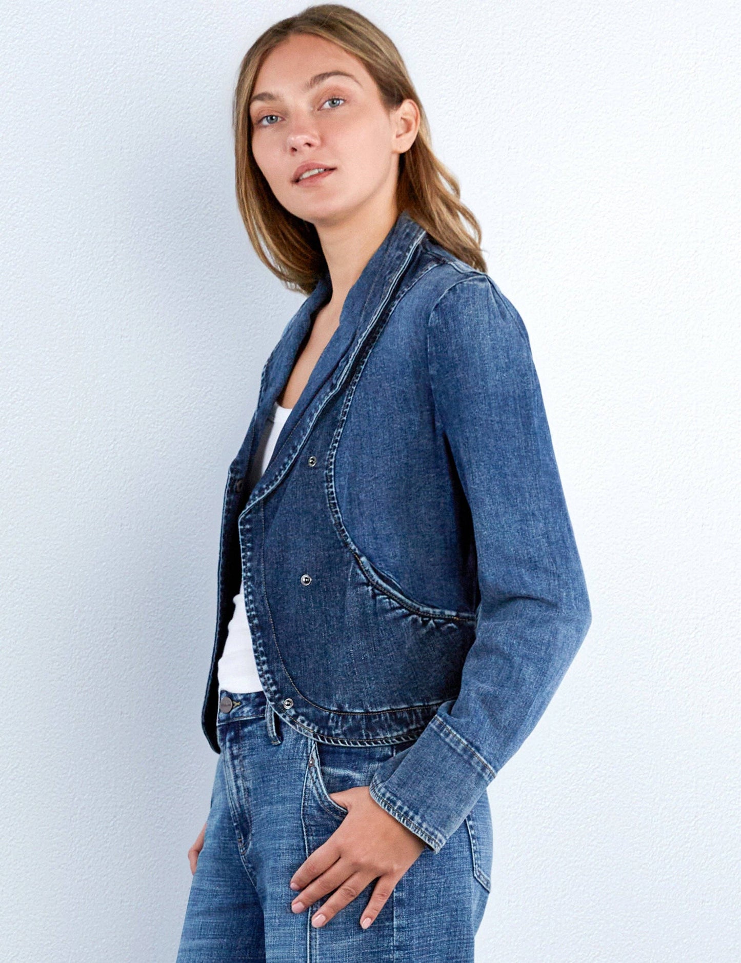 Short Riding Denim Jacket