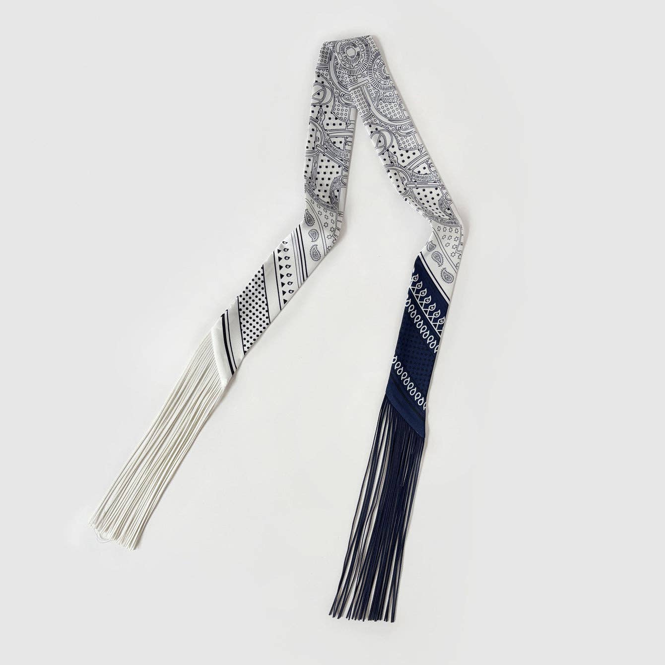 Fringe Twill Silk Scarf Multi-Purpose Decorative Streamer
