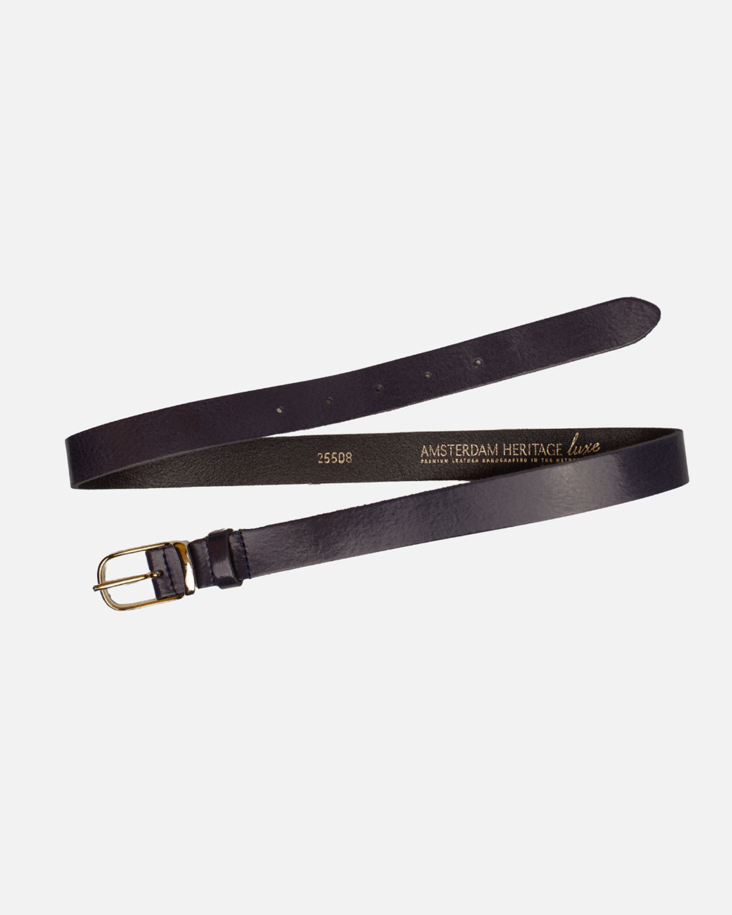 Lasse | Gold Buckle Skinny Classic Design Leather Belt Women