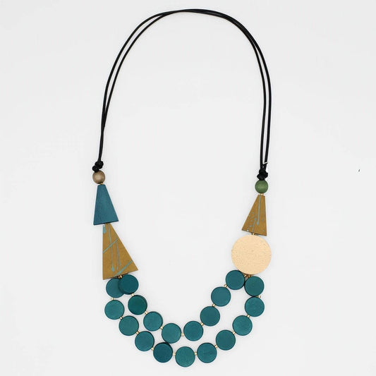 Teal Scarlett Multi-Strand Art Necklace