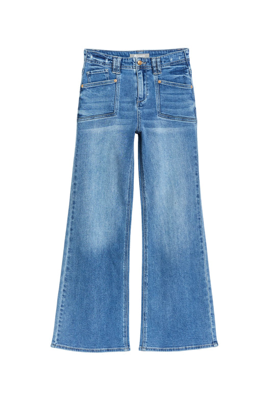 Utility pocket wide leg