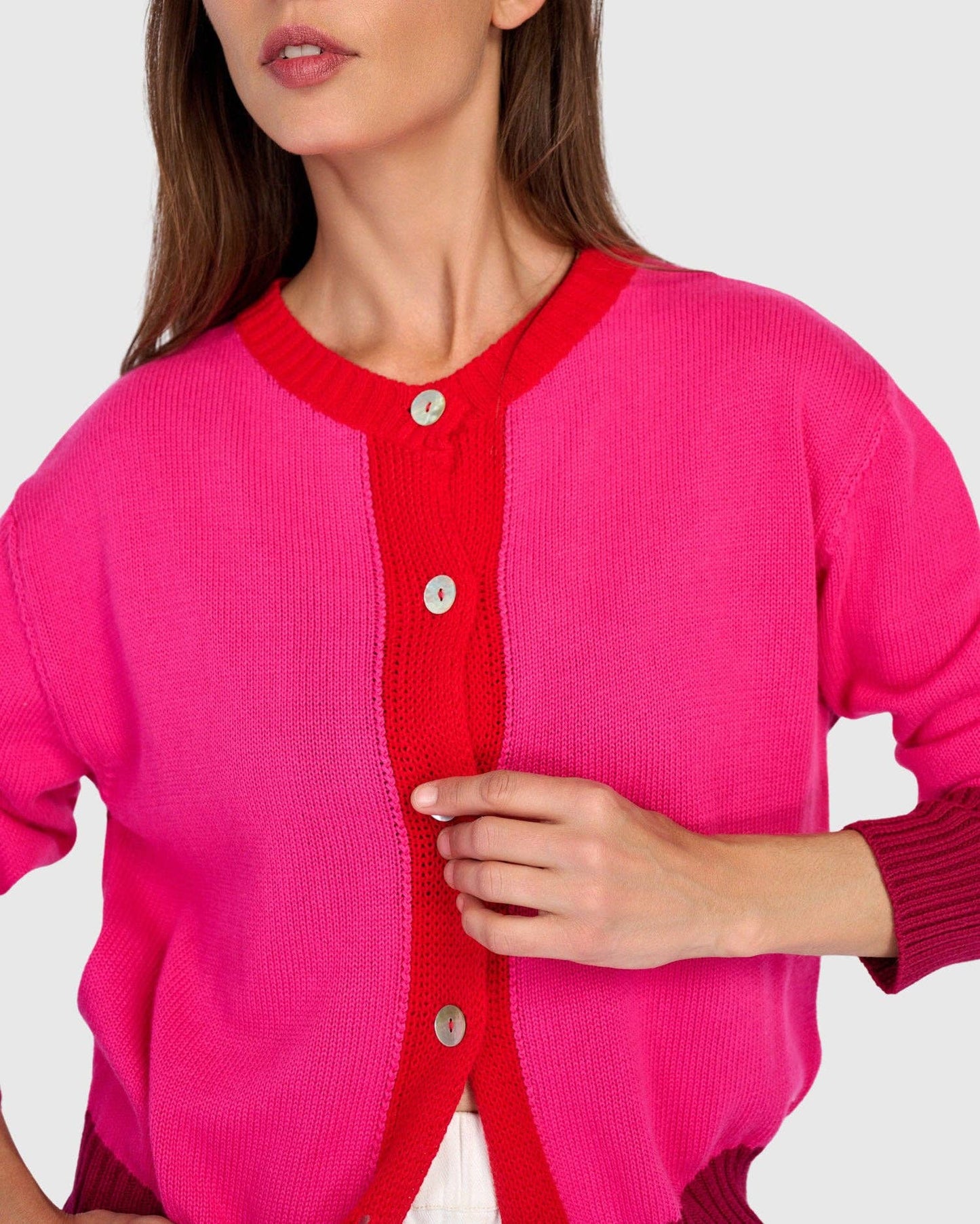 Cricket Cardigan, Fuchsia