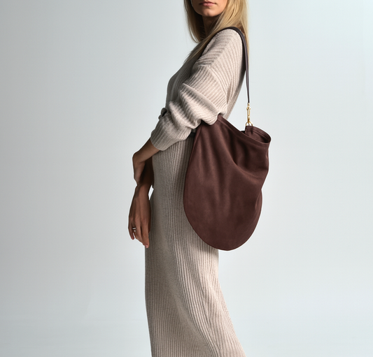 Anna soft suede hobo bag