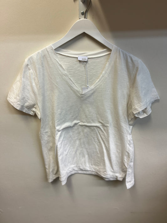 Woven Trim V-Neck Tee