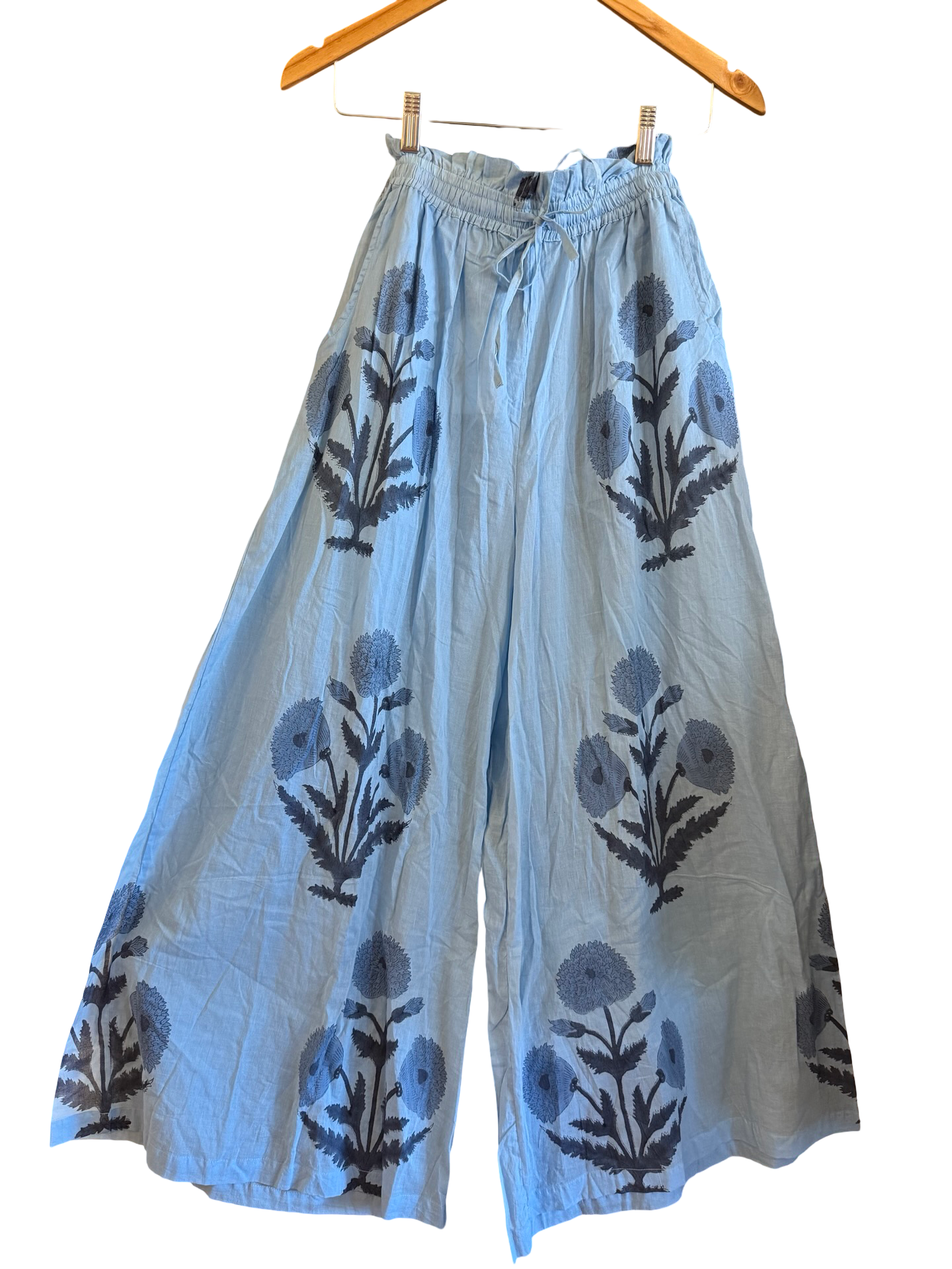 Block Print Palazzo Pants – Cotton Lounge Pants – Resort Wear – Made in India