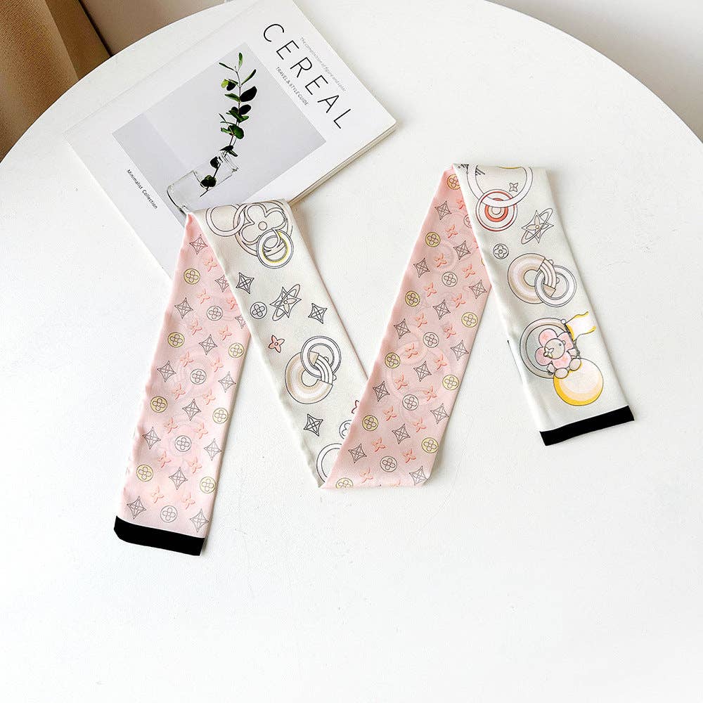 Chic Floral Print Silk Scarf for Stylish Work Wear