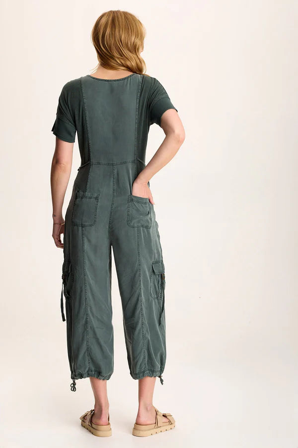 Naveen Short Sleeve Twill Banded Jumpsuit
