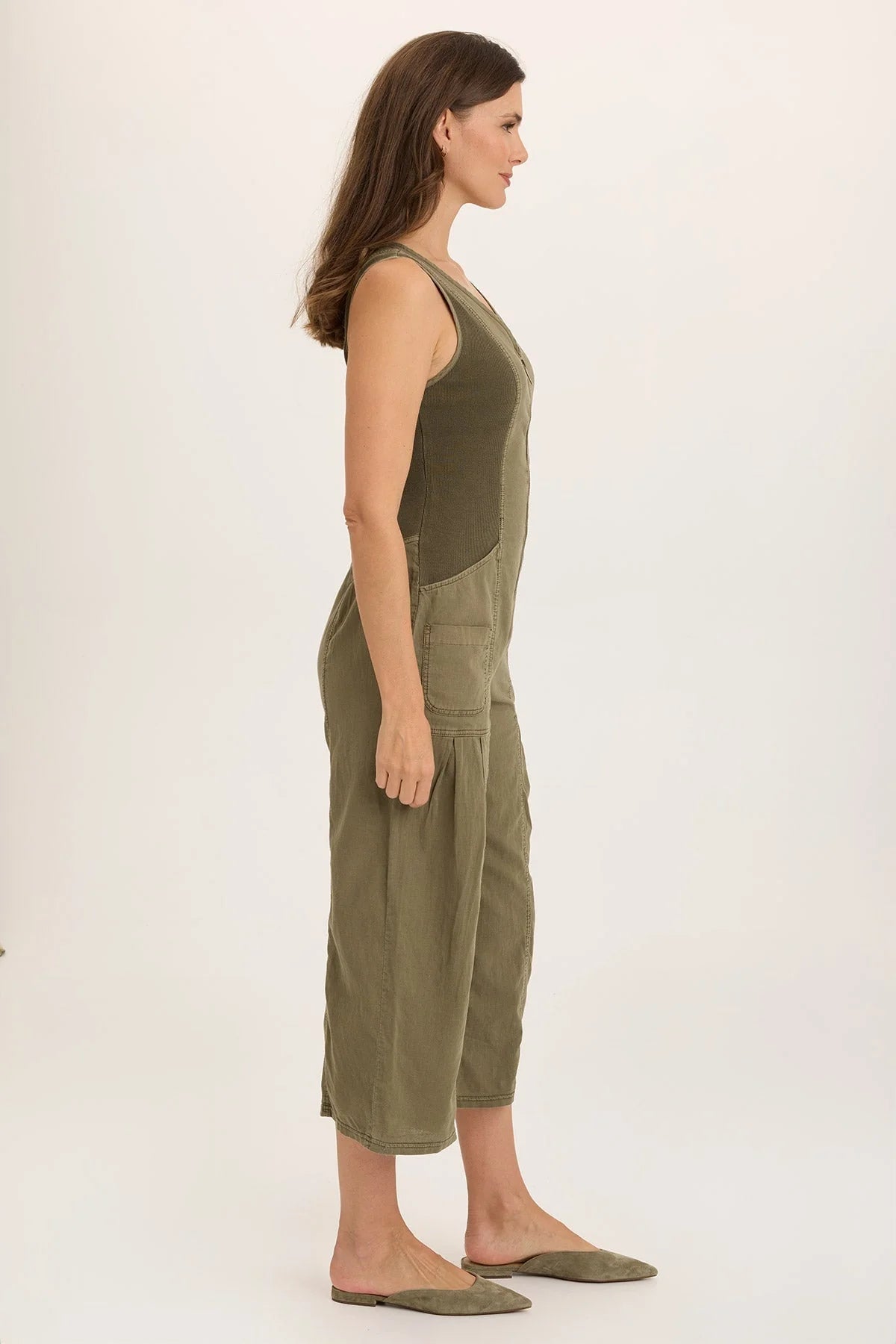 Linen Macgowan Wide Leg Zipper Jumpsuit