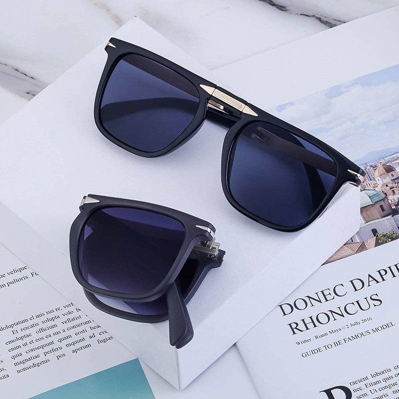 Retro Square Frame UV Protection Folding Sunglasses