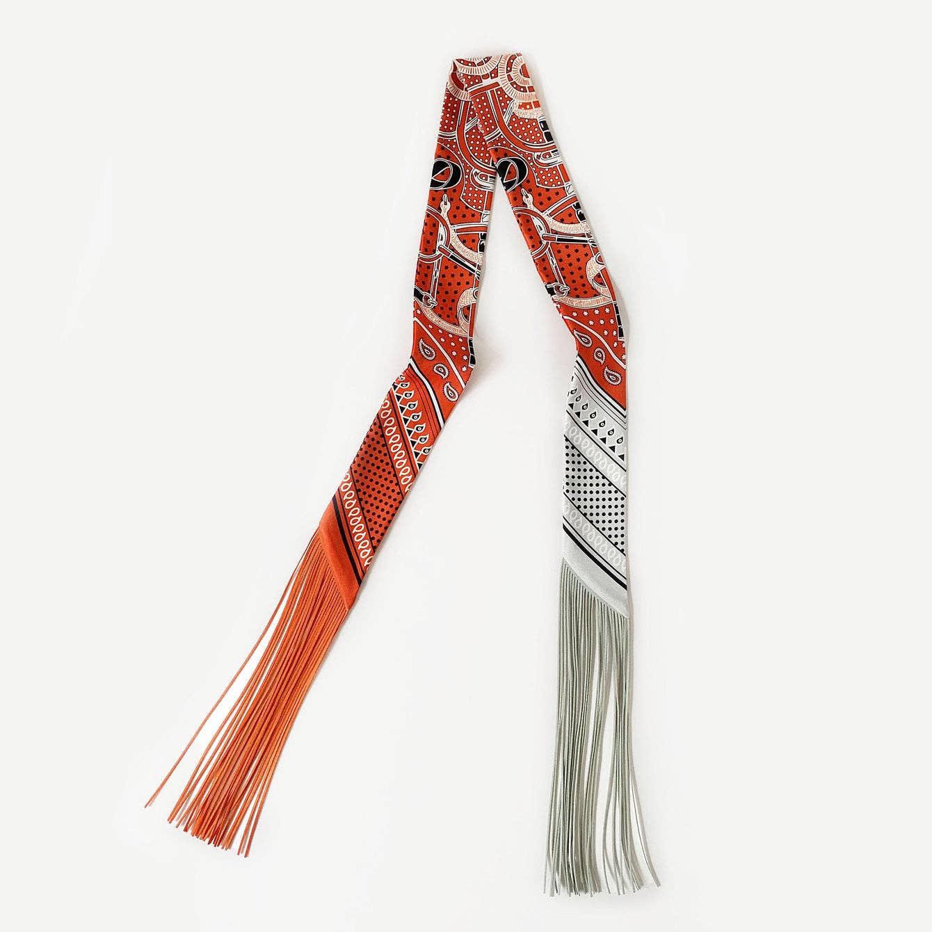 Fringe Twill Silk Scarf Multi-Purpose Decorative Streamer