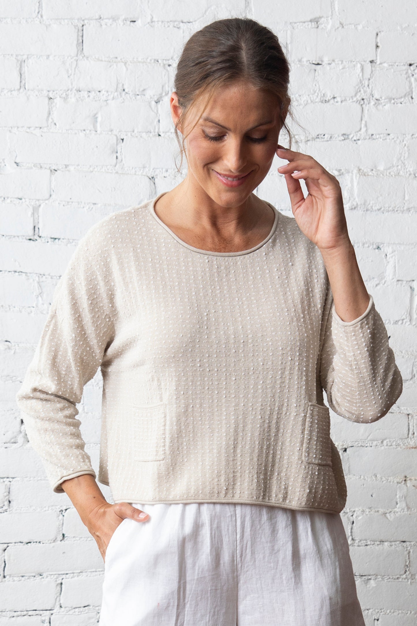 Textured Dots Pocket Top