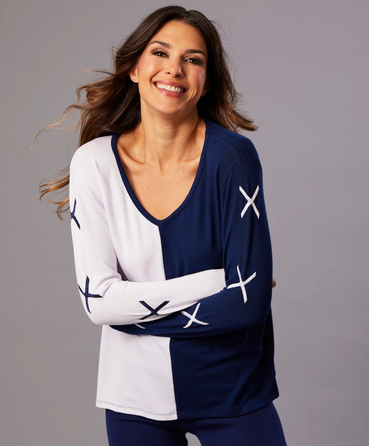 X Sleeve V-Neck