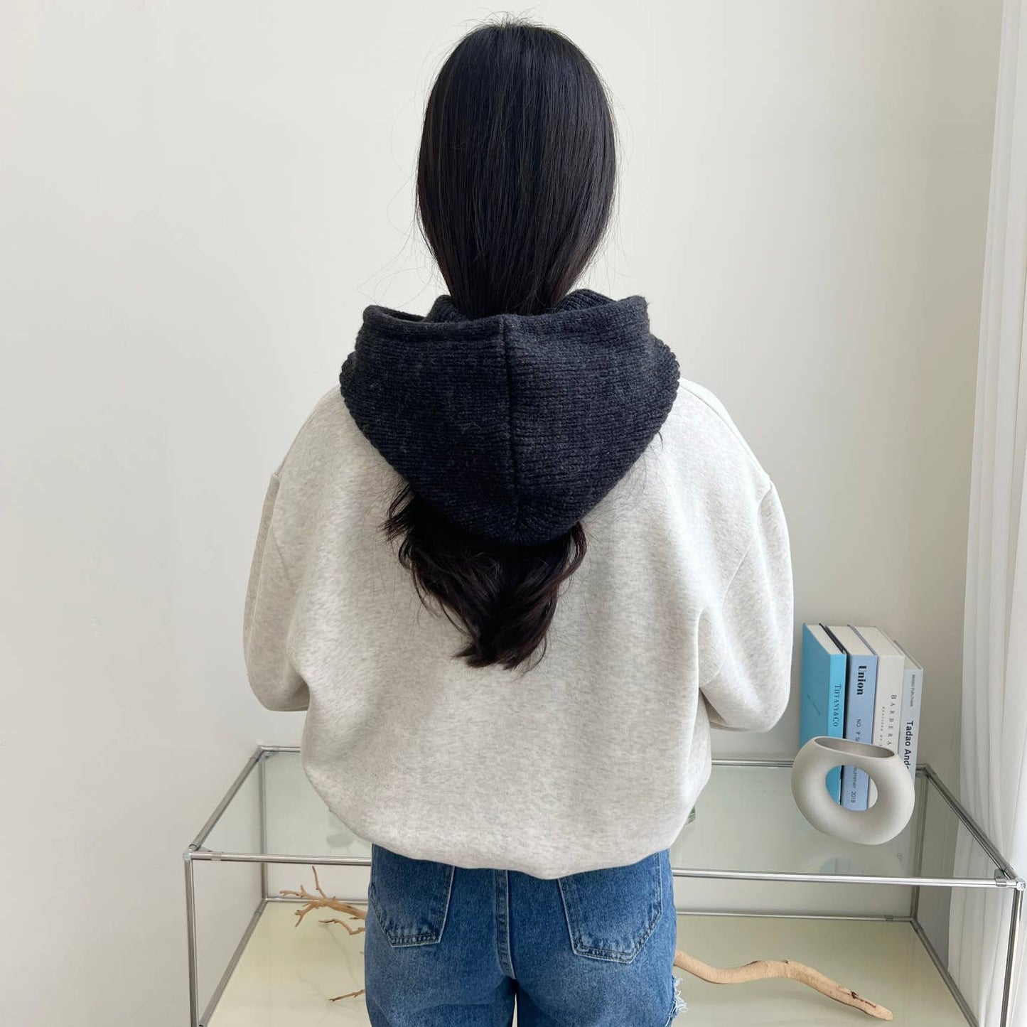 Sweater Knit Wool Hooded Winter Balaclava Hat