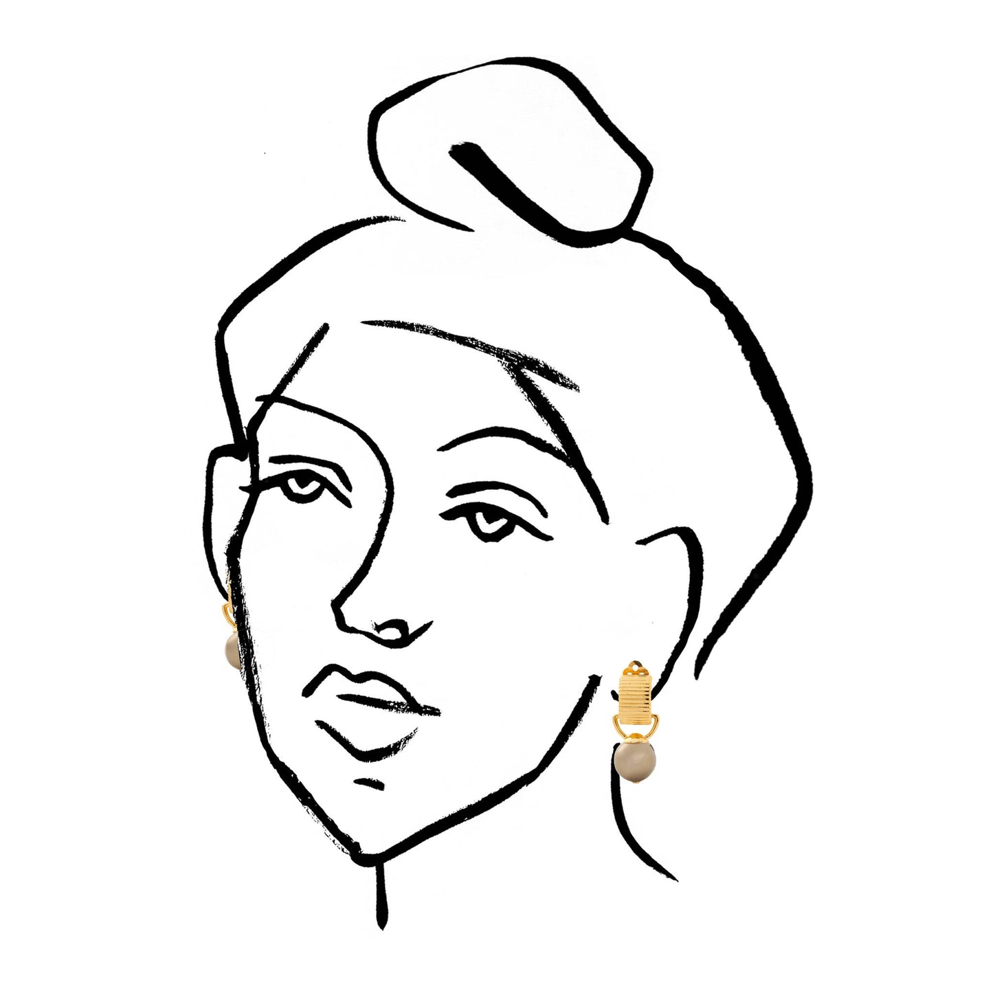 Classic Scalloped Ear Clips With Detachable Drop