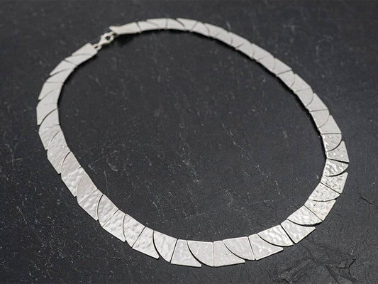 Hammered Silver Puzzle Necklace