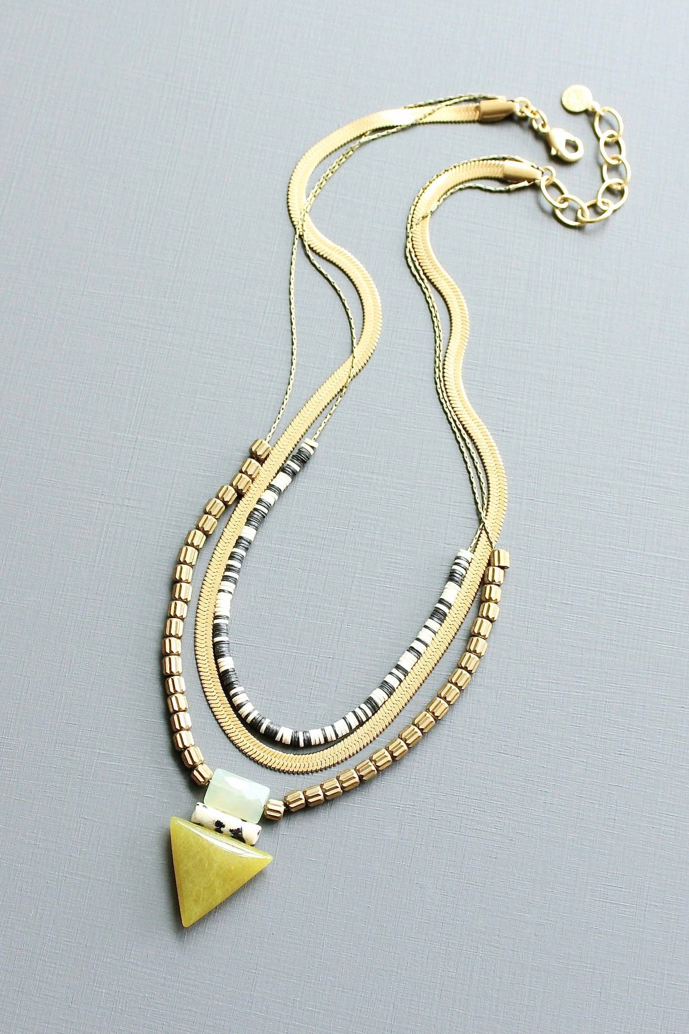 LEX115 Triple strand ArtDeco necklace