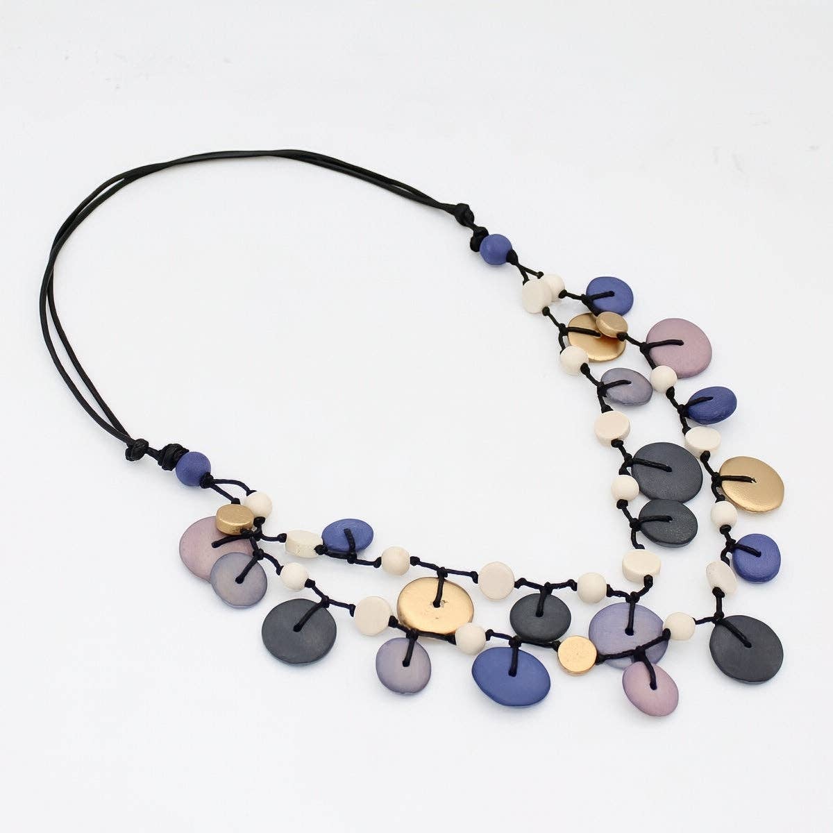 Purple Juliette Drop Double Strand Necklace