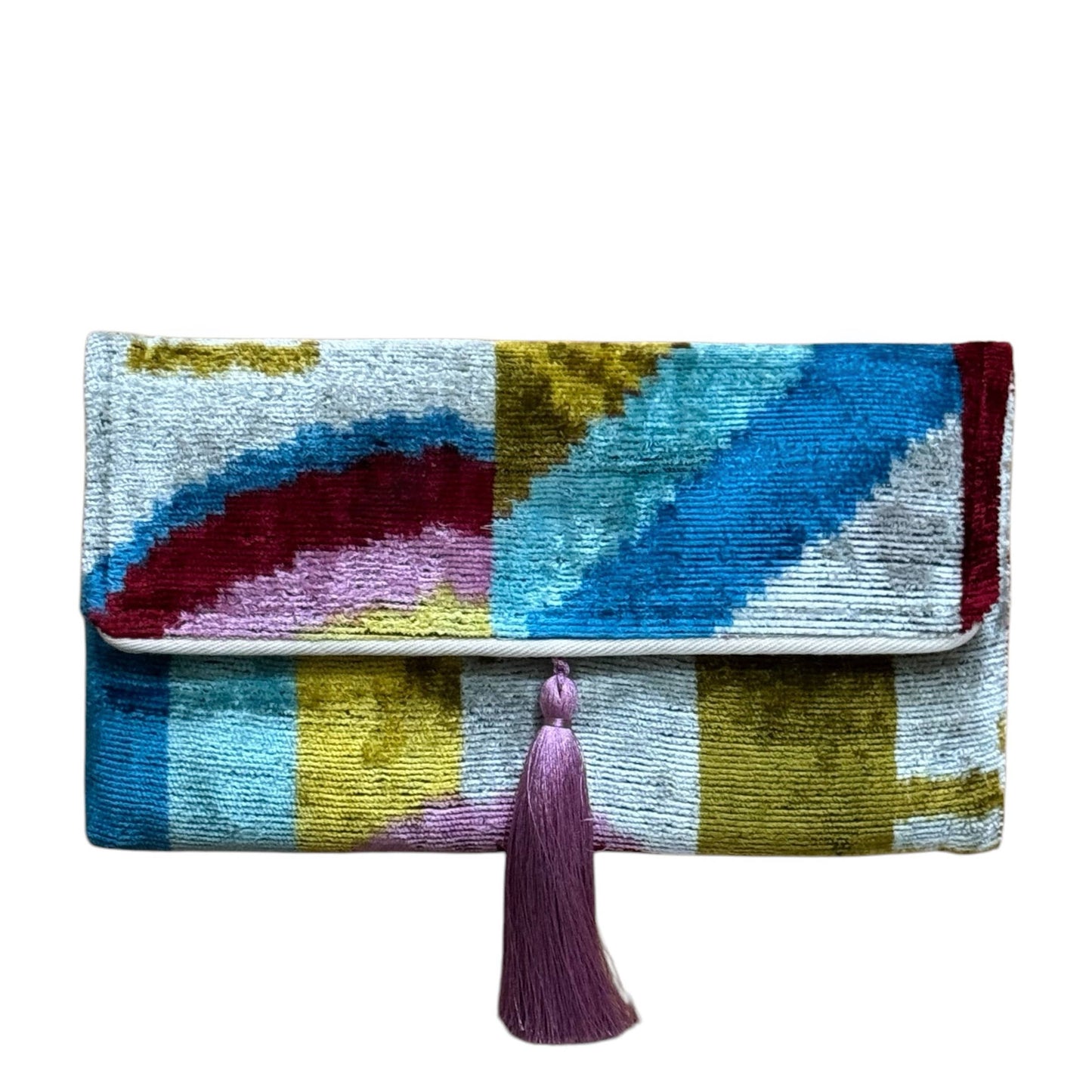Silk Velvet Ikat Clutch