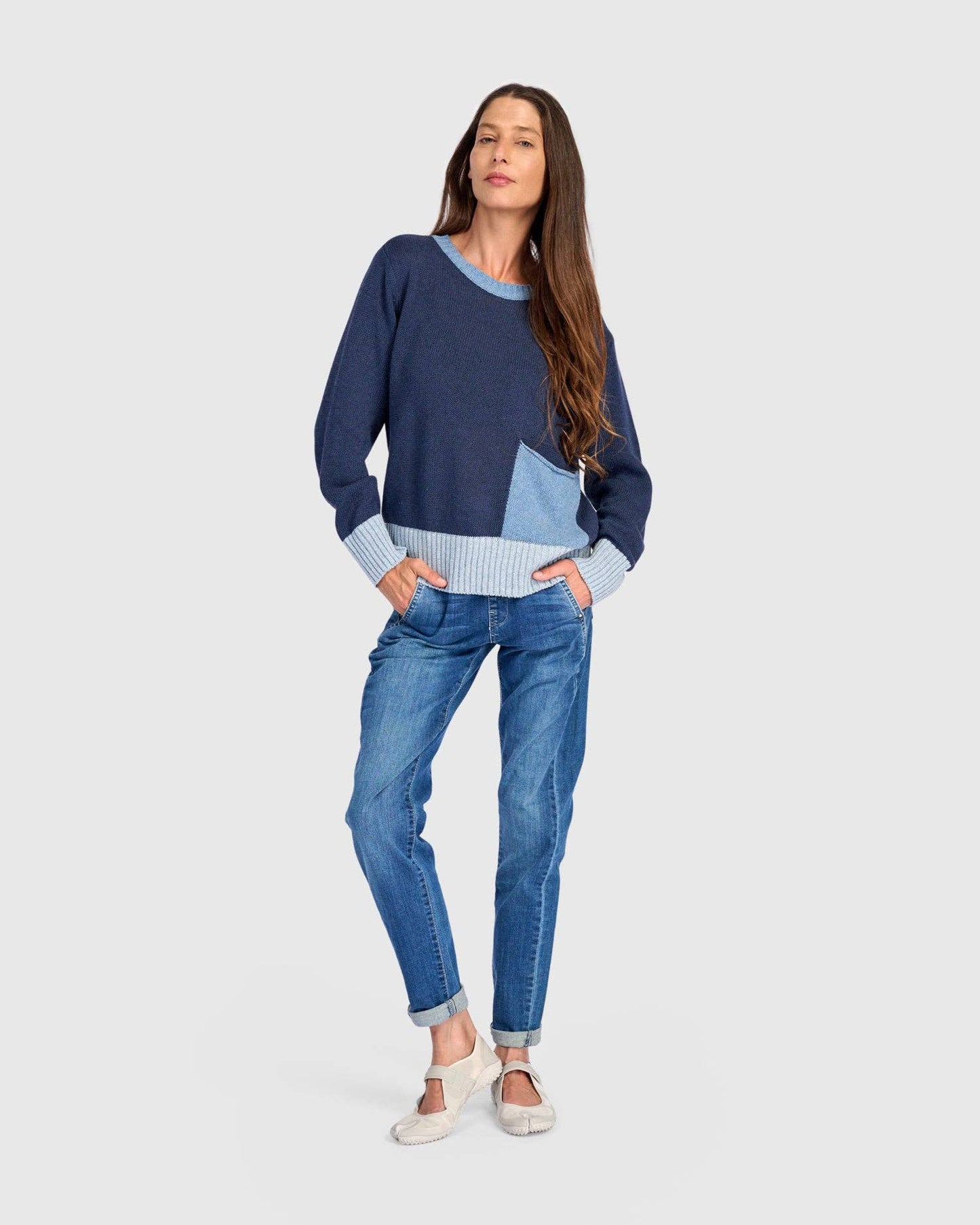 Bauble Pocket Sweater, Blue