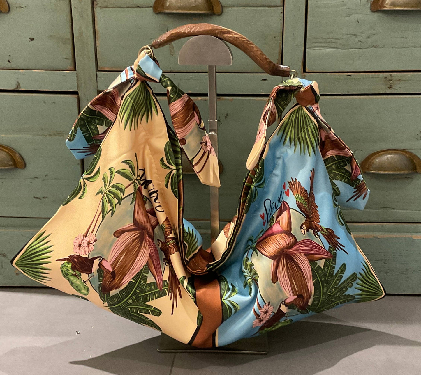 Small scarf bag 203822: Beige