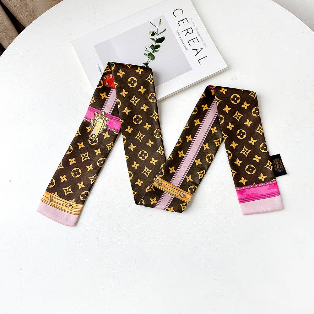 Chic Floral Print Silk Scarf for Stylish Work Wear