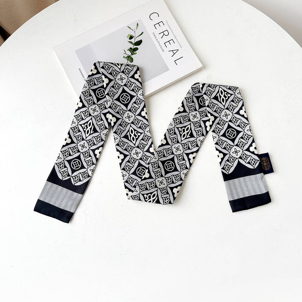 Chic Floral Print Silk Scarf for Stylish Work Wear