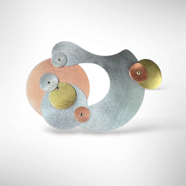 FLOAT 1 Large Mixed Metal Brooch from the BUBBLES Collection
