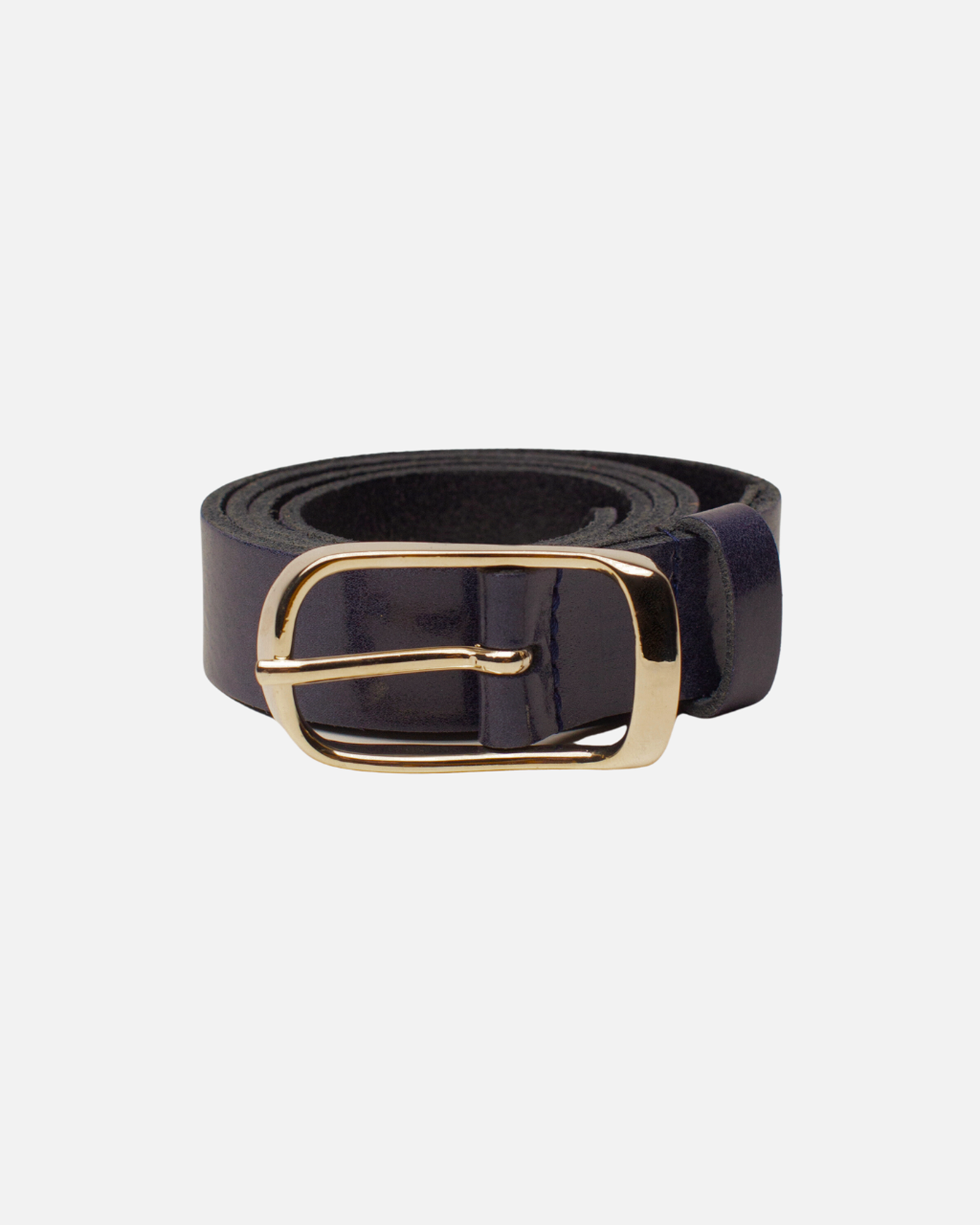 Lasse | Gold Buckle Skinny Classic Design Leather Belt Women