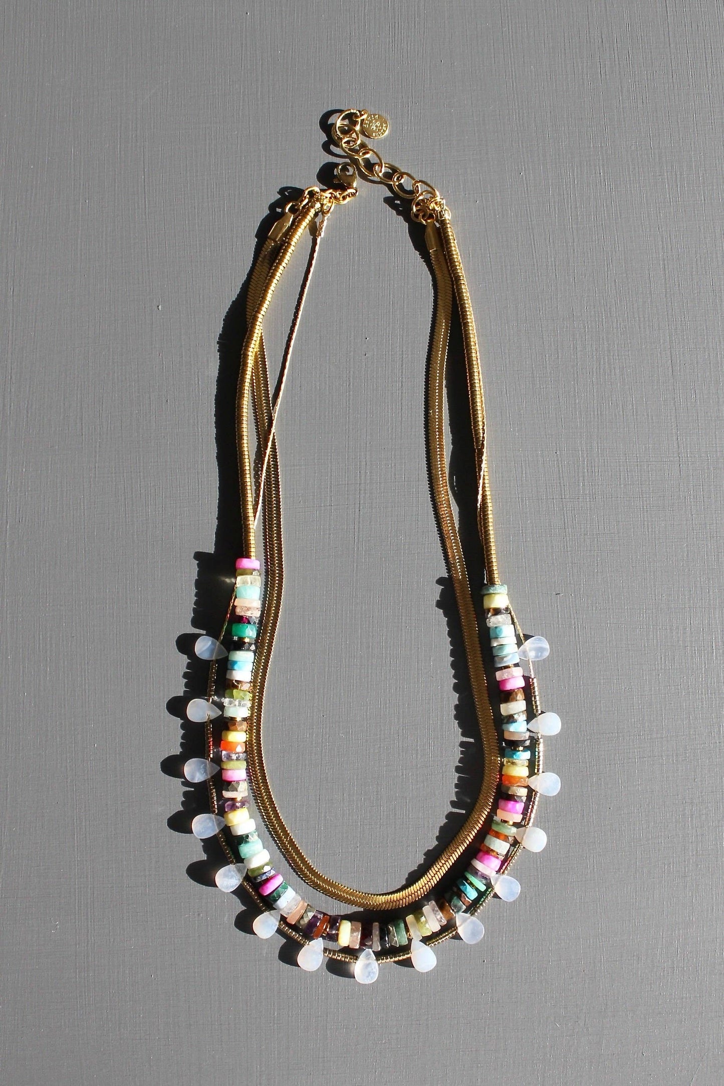KYL517 triple strand multicolor necklace