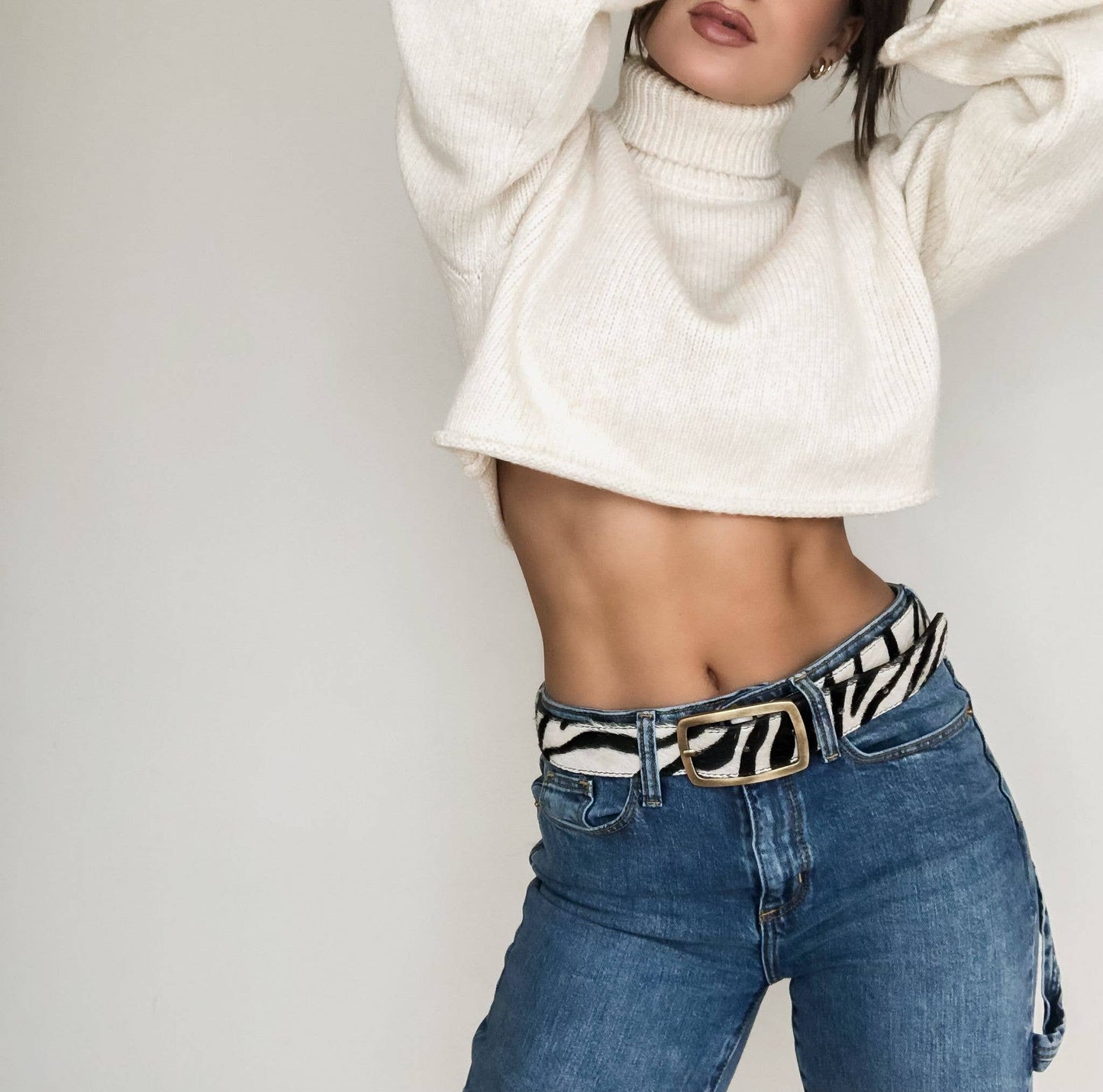 Kallyn Wide Exotic Fur Belt