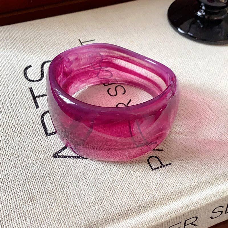 Multi-color Wide Irregular Simple Acrylic Bracelets DP25D620