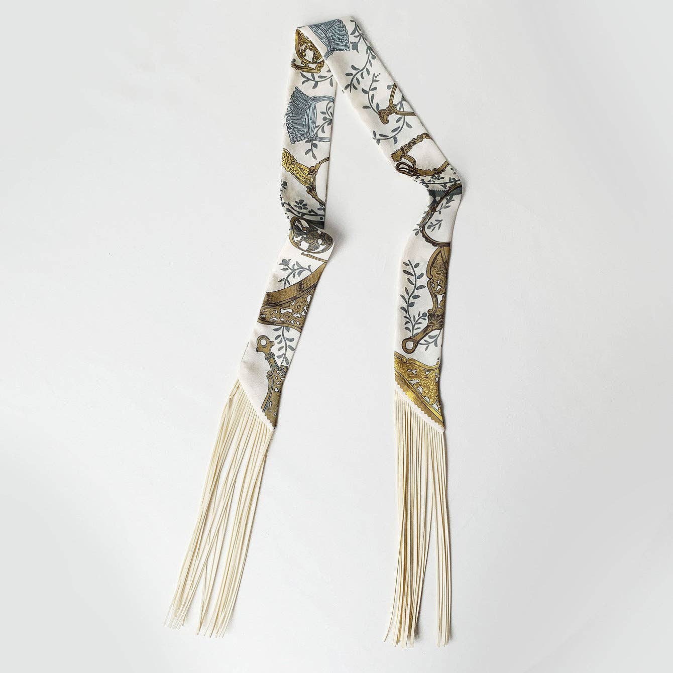 Fringe Twill Silk Scarf Multi-Purpose Decorative Streamer