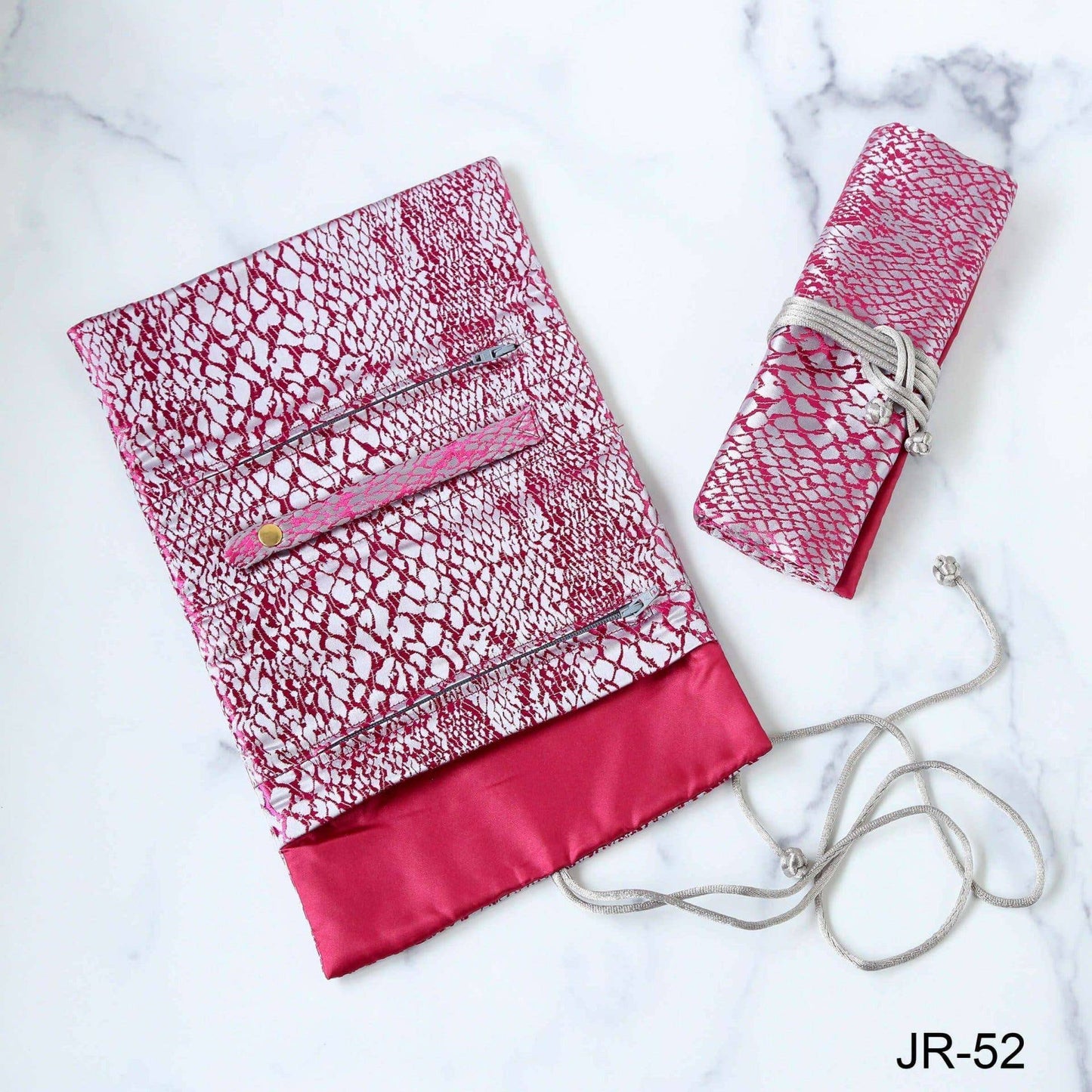 Animal Skin Brocade Jewelry Rolls, Travel Jewelry Pouch