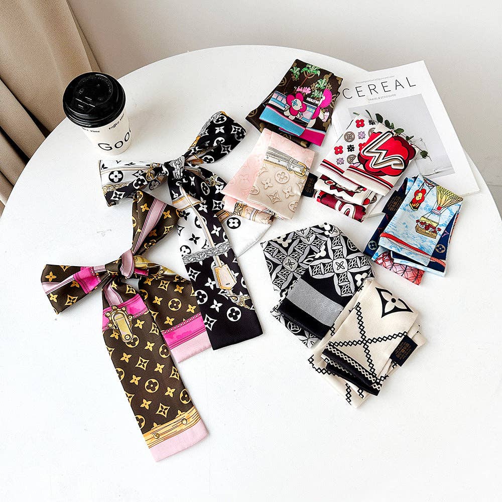 Chic Floral Print Silk Scarf for Stylish Work Wear