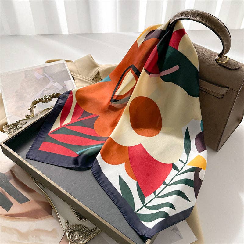 Printed Silk-Like 70Cm Square Scarf