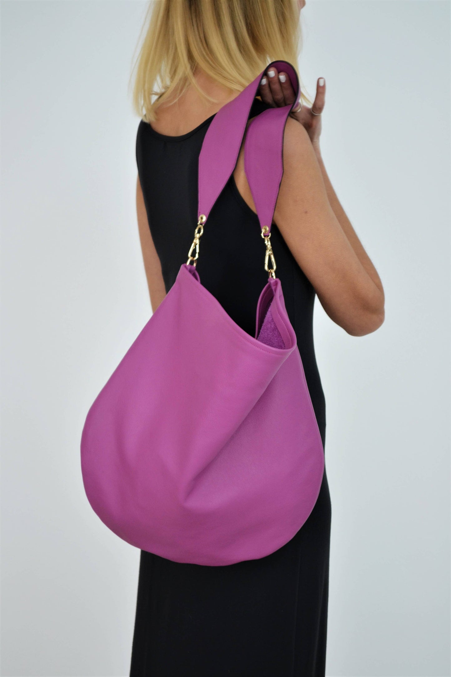 Anna leather bag in orchid