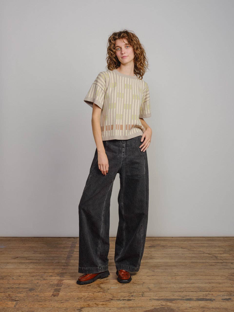 Bauhaus Short Sleeve Sweater Tee - Cumulus