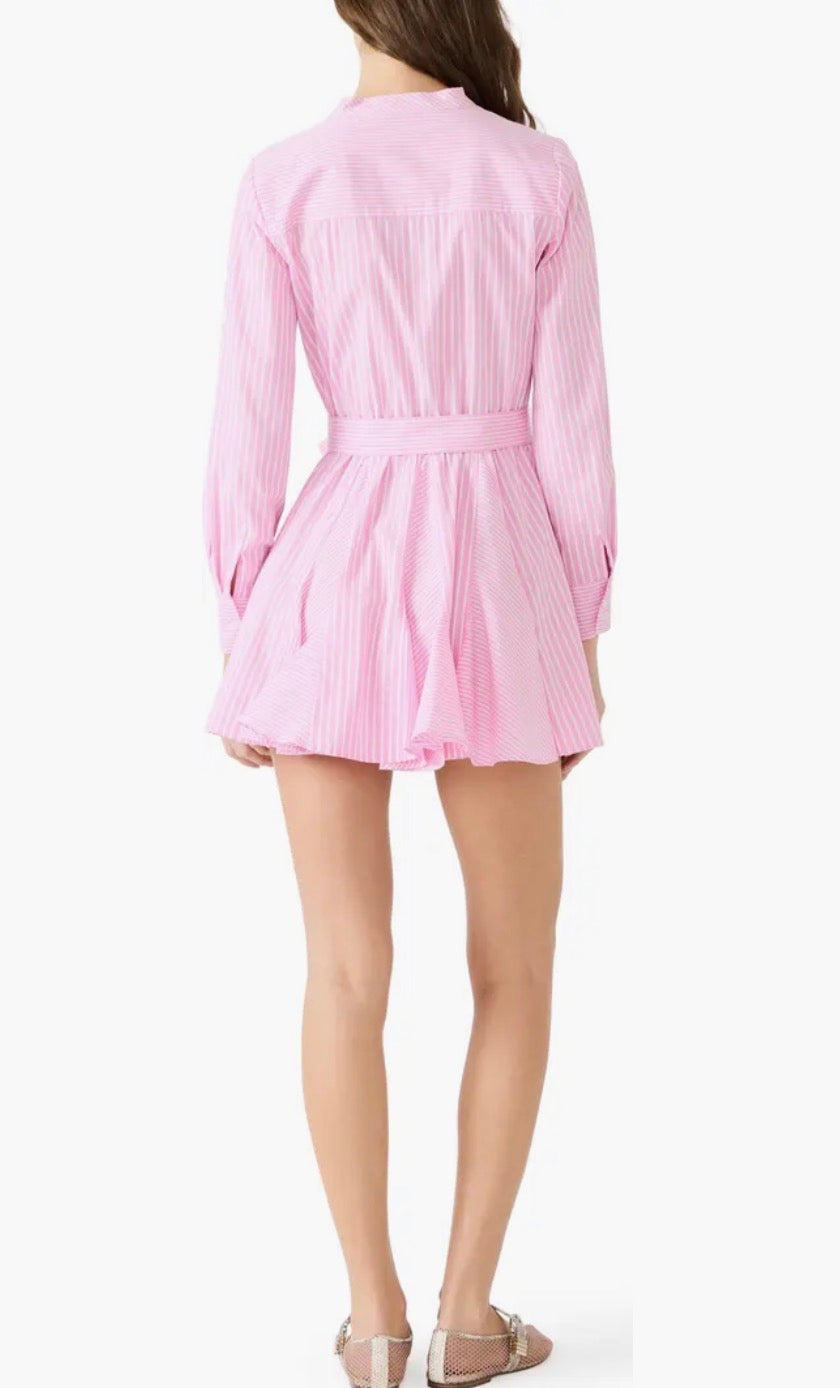 Lorelei Stripe Tie Waist Long Sleeve Minidress