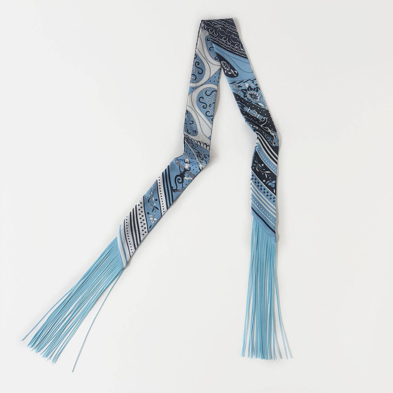 Fringe Twill Silk Scarf Multi-Purpose Decorative Streamer