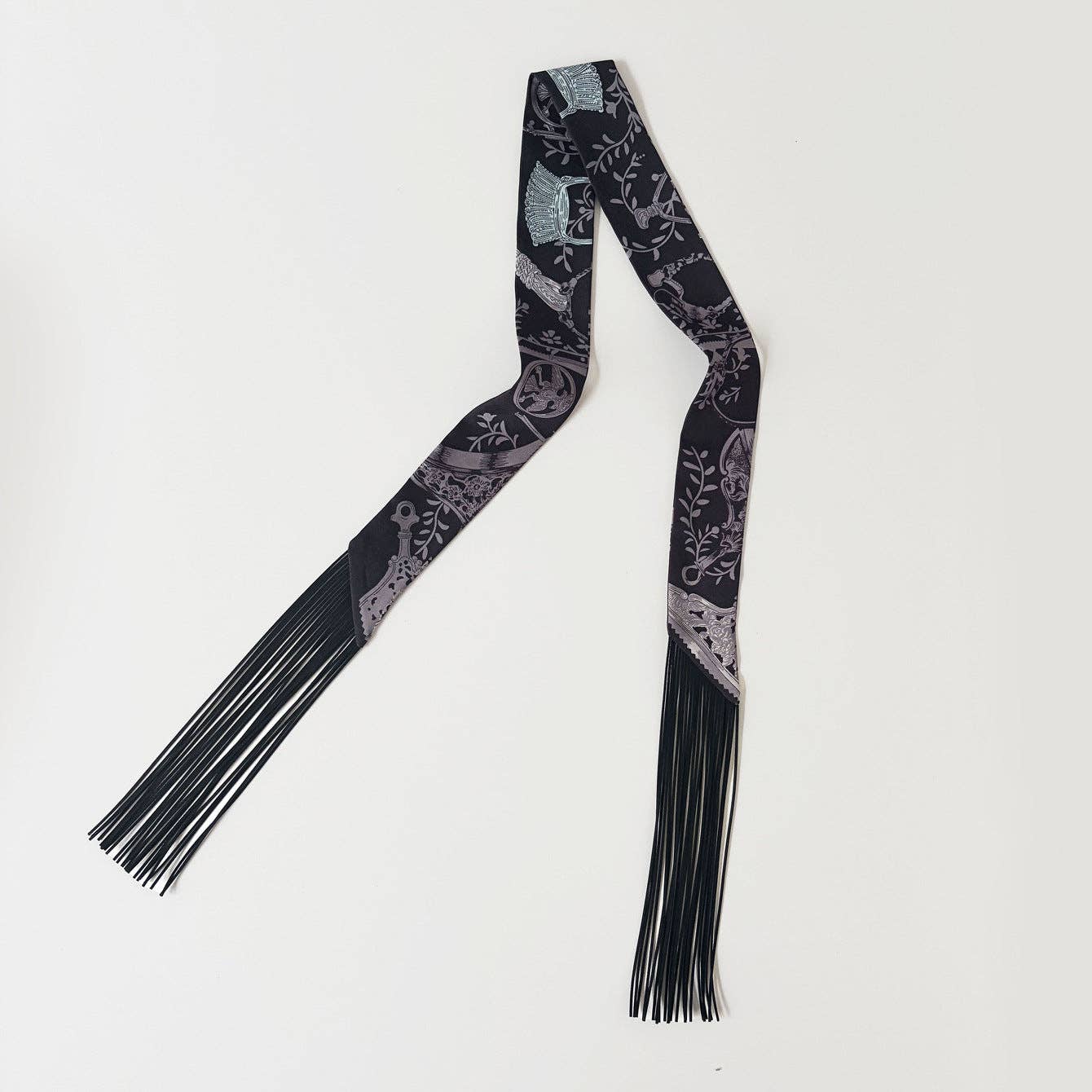 Fringe Twill Silk Scarf Multi-Purpose Decorative Streamer