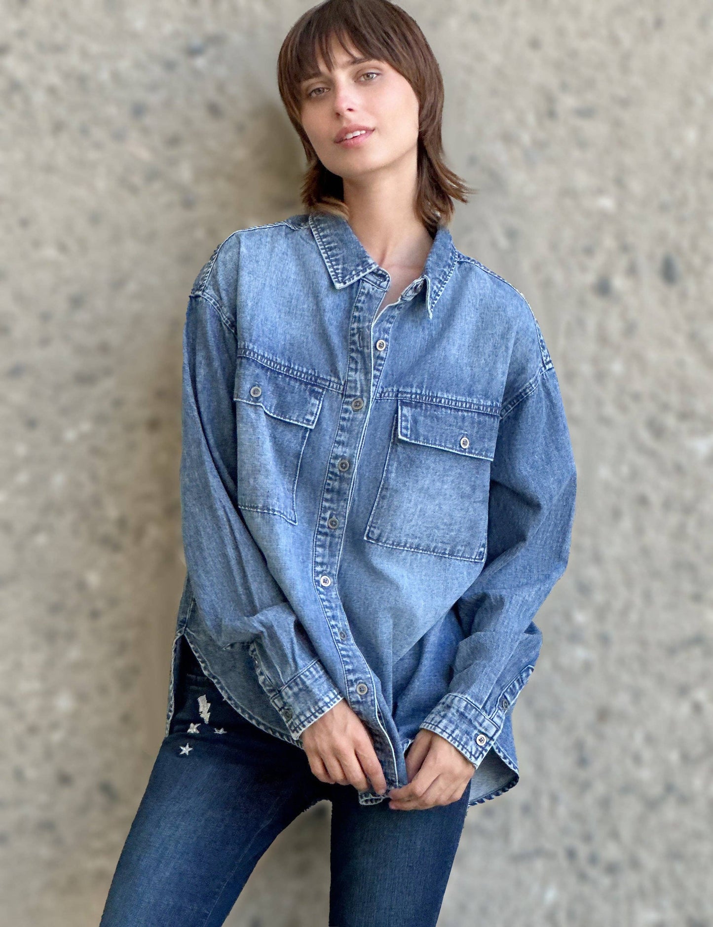 Oversized Denim Shirt
