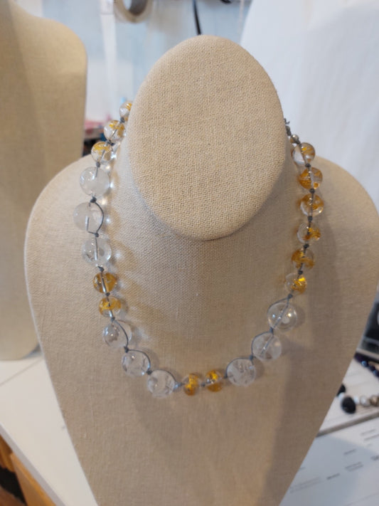 Rachel Stone One of a kind Necklace with genuine Stone crystals