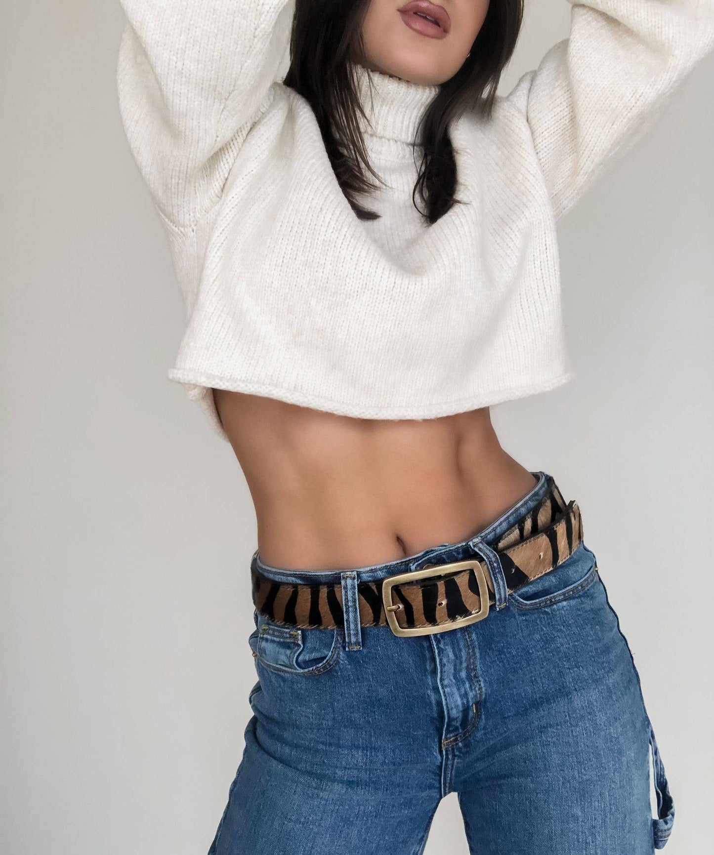 Kallyn Wide Exotic Fur Belt