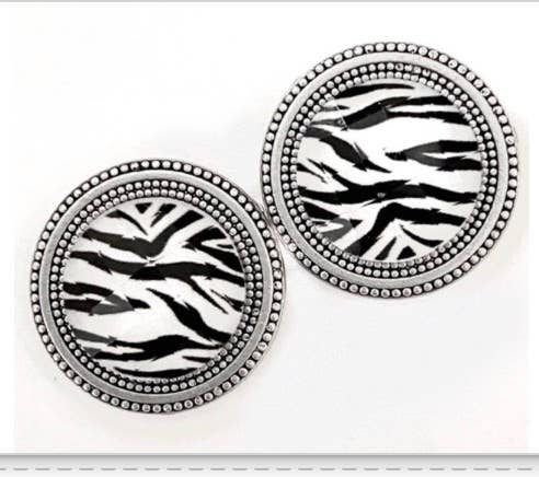 Zebra Print Magnet Button Pin Set