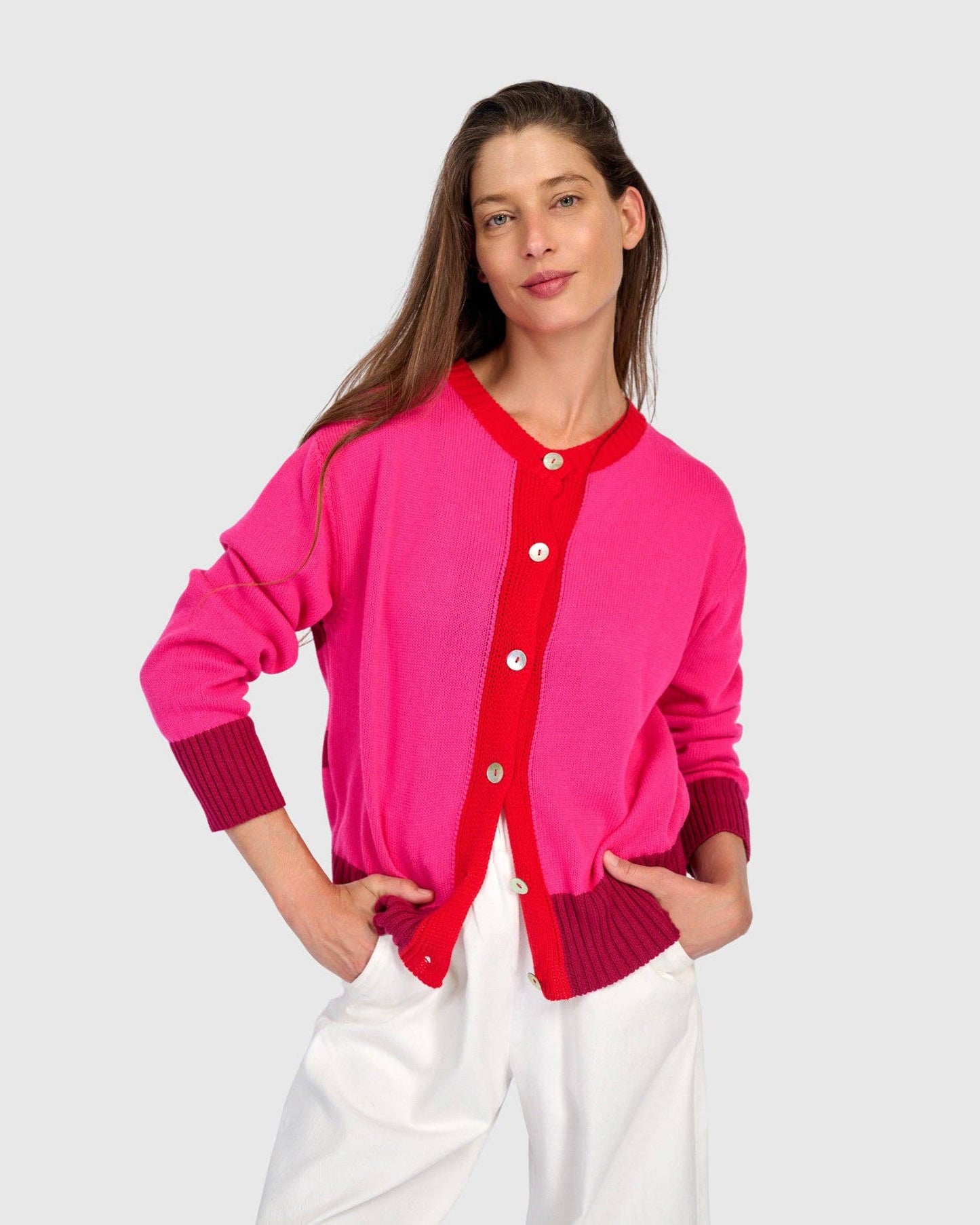 Cricket Cardigan, Fuchsia
