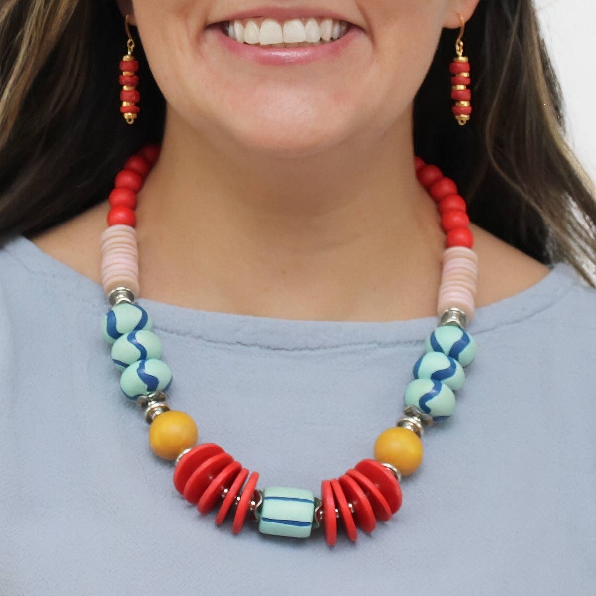 Vivid Multi Color Marcella Statement Necklace