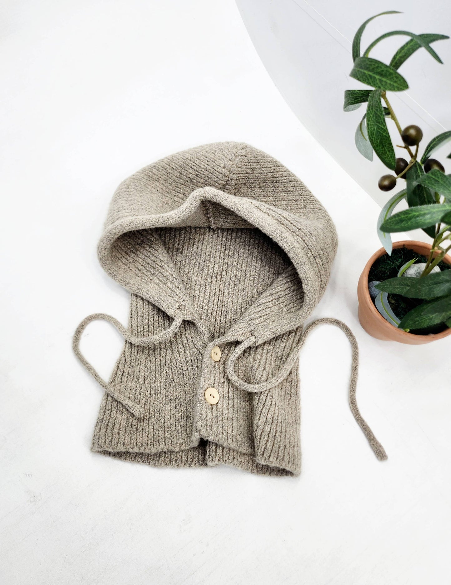 Sweater Knit Wool Hooded Winter Balaclava Hat