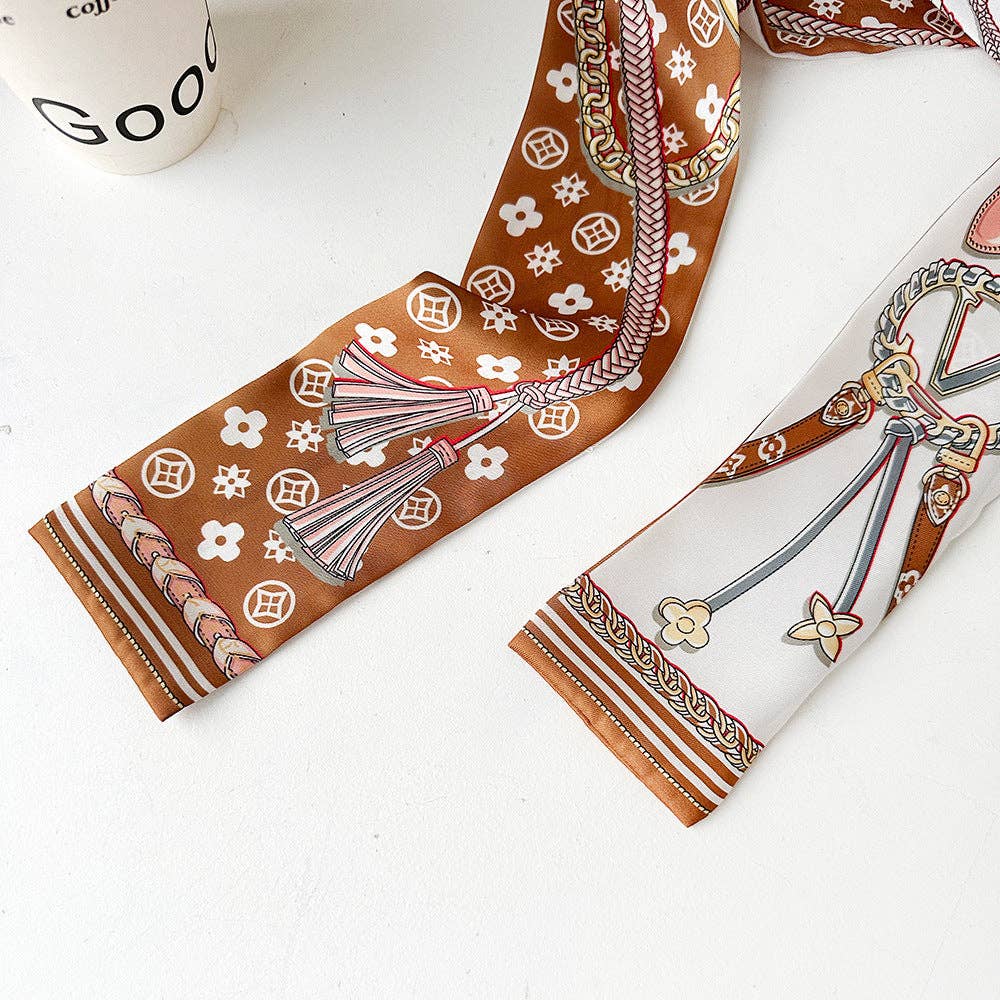 Chic Floral Print Silk Scarf for Stylish Work Wear
